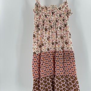 4/$25 SO sundress pink white w flower design size L